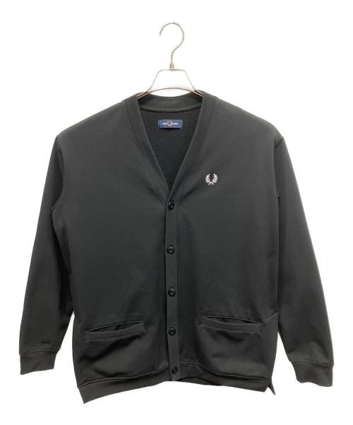 FRED PERRY（フレッドペリー）FRED PERRY (フレッドペリー) LOOPBACKCARDIGAN 厚手カーディガン ブラック サイズ:Sの古着・服飾アイテム