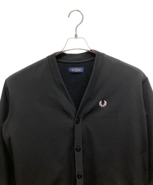 FRED PERRY（フレッドペリー）FRED PERRY (フレッドペリー) LOOPBACKCARDIGAN 厚手カーディガン ブラック サイズ:Sの古着・服飾アイテム