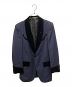 WACKO MARIA×DORMEUILワコマリア×ドーメル）の古着「ベロア切替ジャケット」｜ネイビー×ブラック