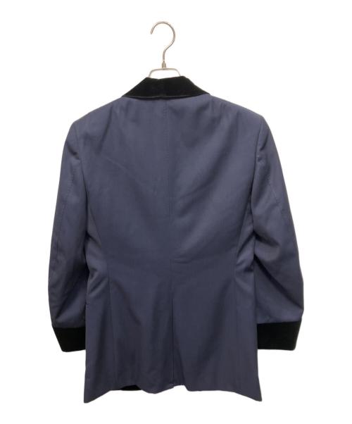 WACKO MARIA（ワコマリア）WACKO MARIA (ワコマリア) DORMEUIL (ドーメル) ベロア切替ジャケット ネイビー×ブラック サイズ:Mの古着・服飾アイテム