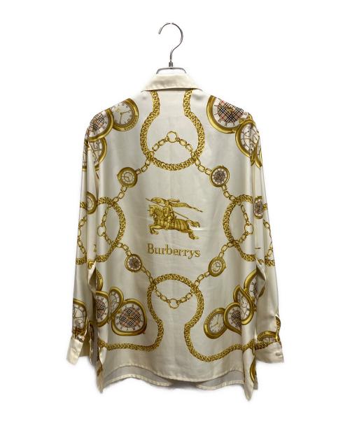 Burberry's（バーバリー）Burberry's (バーバリー) ポケットウォッチ柄 長袖シャツ ホワイト サイズ:9の古着・服飾アイテム