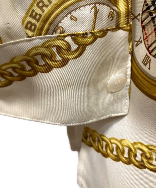 Burberry's（バーバリー）Burberry's (バーバリー) ポケットウォッチ柄 長袖シャツ ホワイト サイズ:9の古着・服飾アイテム
