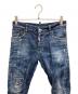 中古・古着 DSQUARED2 (ディースクエアード) ダメージ加工 デニムパンツ インディゴ サイズ:42：18000円