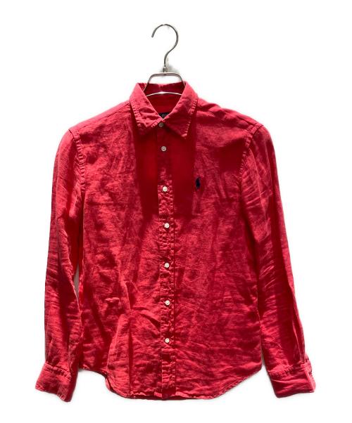 POLO RALPH LAUREN（ポロ・ラルフローレン）POLO RALPH LAUREN (ポロ・ラルフローレン) リネン 長袖シャツ レッド サイズ:XXSの古着・服飾アイテム