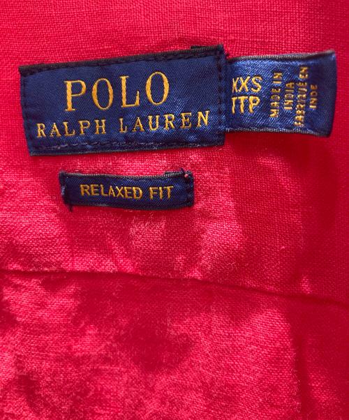 POLO RALPH LAUREN（ポロ・ラルフローレン）POLO RALPH LAUREN (ポロ・ラルフローレン) リネン 長袖シャツ レッド サイズ:XXSの古着・服飾アイテム