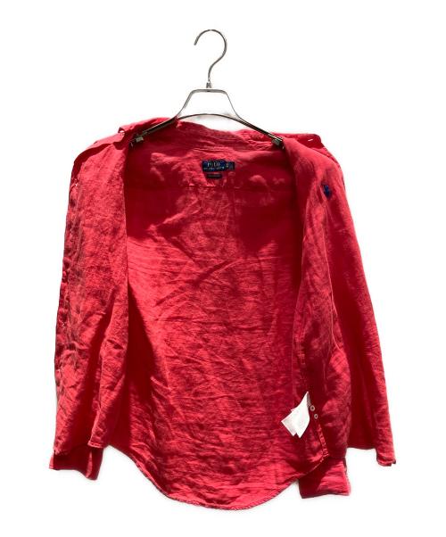 POLO RALPH LAUREN（ポロ・ラルフローレン）POLO RALPH LAUREN (ポロ・ラルフローレン) リネン 長袖シャツ レッド サイズ:XXSの古着・服飾アイテム