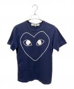 PLAY COMME des GARCONSプレイコムデギャルソン）の古着「ハート 半袖カットソー」｜ネイビー