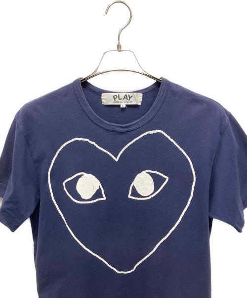 PLAY COMME des GARCONS（プレイコムデギャルソン）PLAY COMME des GARCONS (プレイコムデギャルソン) ハート 半袖カットソー ネイビー サイズ:Lの古着・服飾アイテム