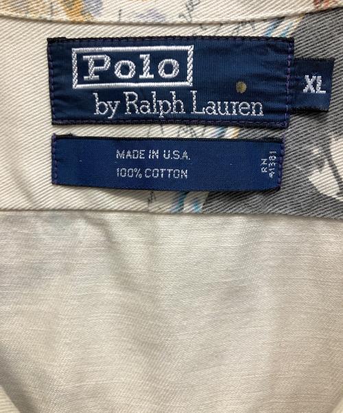POLO RALPH LAUREN（ポロ・ラルフローレン）POLO RALPH LAUREN (ポロ・ラルフローレン) ヘミングウェイ柄 USA製 半袖シャツ ベージュ サイズ:XLの古着・服飾アイテム