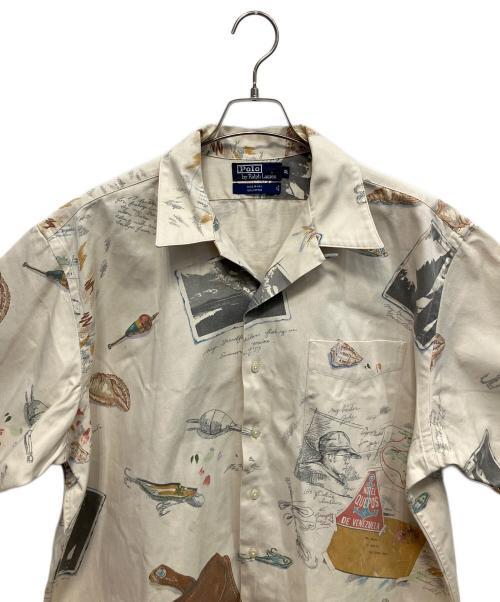 POLO RALPH LAUREN（ポロ・ラルフローレン）POLO RALPH LAUREN (ポロ・ラルフローレン) ヘミングウェイ柄 USA製 半袖シャツ ベージュ サイズ:XLの古着・服飾アイテム