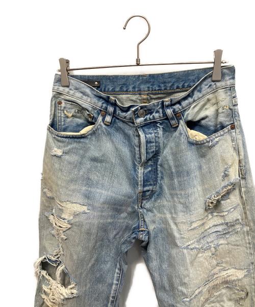 MINEDENIM（マインデニム）MINEDENIM (マインデニム) W.Straight 5pocket ダメージデニムパンツ ブルー サイズ:9の古着・服飾アイテム