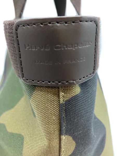 Herve Chapelier（エルベシャプリエ）Herve Chapelier (エルベシャプリエ) カモフラージュ柄 エルベシャプリエ S ミニトートバッグ オリーブの古着・服飾アイテム