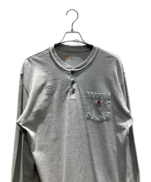 CarHartt（カーハート）CarHartt (カーハート) ヘンリーネック 長袖カットソー グレー サイズ:Lの古着・服飾アイテム