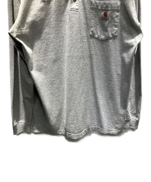 CarHartt（カーハート）CarHartt (カーハート) ヘンリーネック 長袖カットソー グレー サイズ:Lの古着・服飾アイテム