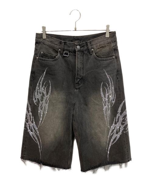 SUPPLIER（サプライヤー）SUPPLIER (サプライヤー) TRIBAL RHINESTONE DENIM SHORTS ハーフパンツ ブラック サイズ:Mの古着・服飾アイテム