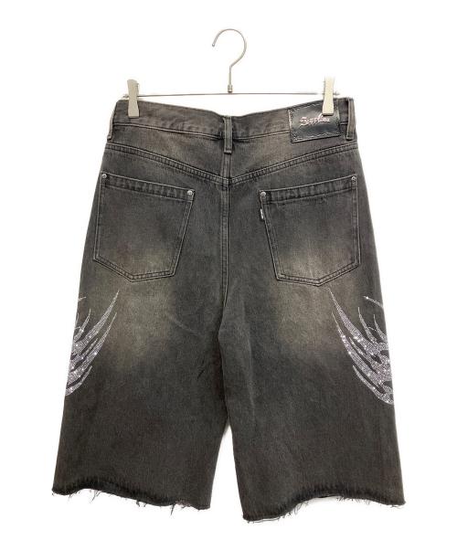 SUPPLIER（サプライヤー）SUPPLIER (サプライヤー) TRIBAL RHINESTONE DENIM SHORTS ハーフパンツ ブラック サイズ:Mの古着・服飾アイテム