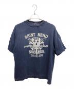 SAINT MICHAEL×NEIGHBORHOODセントマイケル×ネイバーフッド）の古着「ヴィンテージ加工 半袖カットソー」｜ネイビー