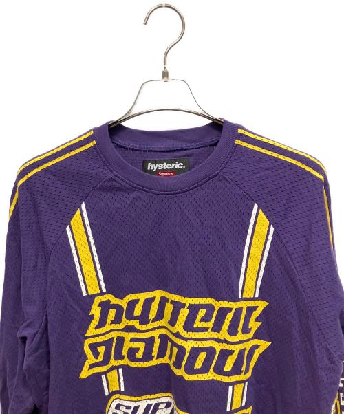 Hysteric Glamour（ヒステリックグラマー）Hysteric Glamour (ヒステリックグラマー) SUPREME (シュプリーム) Mesh L/S Top 長袖カットソー パープル サイズ:Mの古着・服飾アイテム
