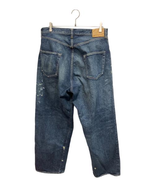 gold（ゴールド）gold (ゴールド) RECYCLED WASTE SUVIN COTTON YARN 14oz. DENIM 5POCKET WIDE PANTS デニムパンツ インディゴ サイズ:XLの古着・服飾アイテム