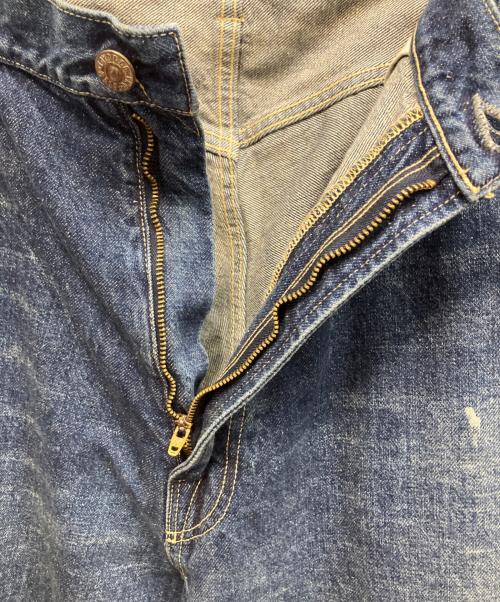 gold（ゴールド）gold (ゴールド) RECYCLED WASTE SUVIN COTTON YARN 14oz. DENIM 5POCKET WIDE PANTS デニムパンツ インディゴ サイズ:XLの古着・服飾アイテム