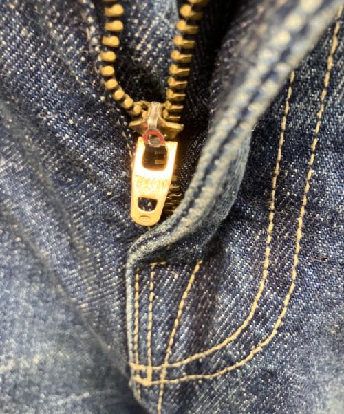 gold（ゴールド）gold (ゴールド) RECYCLED WASTE SUVIN COTTON YARN 14oz. DENIM 5POCKET WIDE PANTS デニムパンツ インディゴ サイズ:XLの古着・服飾アイテム