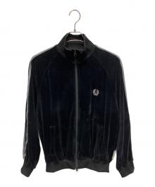 FRED PERRY（フレッドペリー）の古着「背面刺繍ベロアトラックジャケット トラックジャケット」｜ブラック