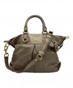 COACHコーチ）の古着「アシュレイ サッチェル レザーバッグ 2WAYショルダーバッグ」｜カーキ