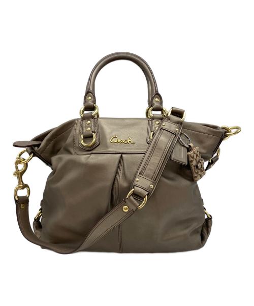 COACH（コーチ）COACH (コーチ) アシュレイ サッチェル レザーバッグ 2WAYショルダーバッグ カーキの古着・服飾アイテム
