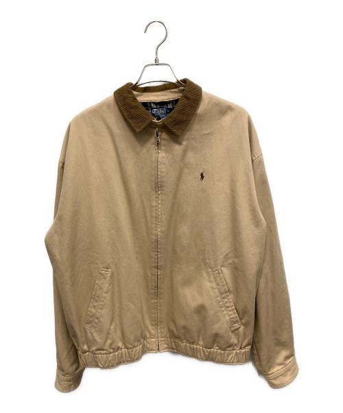 POLO RALPH LAUREN（ポロ・ラルフローレン）POLO RALPH LAUREN (ポロ・ラルフローレン) 襟コーデュロイ スイングトップ カーキ サイズ:XLの古着・服飾アイテム