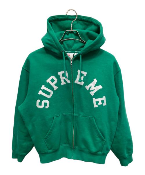SUPREME（シュプリーム）SUPREME (シュプリーム) Champion (チャンピオン) Zip Up Hooded Sweatshirt ジップパーカー グリーン サイズ:Sの古着・服飾アイテム