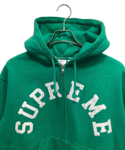 SUPREME（シュプリーム）SUPREME (シュプリーム) Champion (チャンピオン) Zip Up Hooded Sweatshirt ジップパーカー グリーン サイズ:Sの古着・服飾アイテム