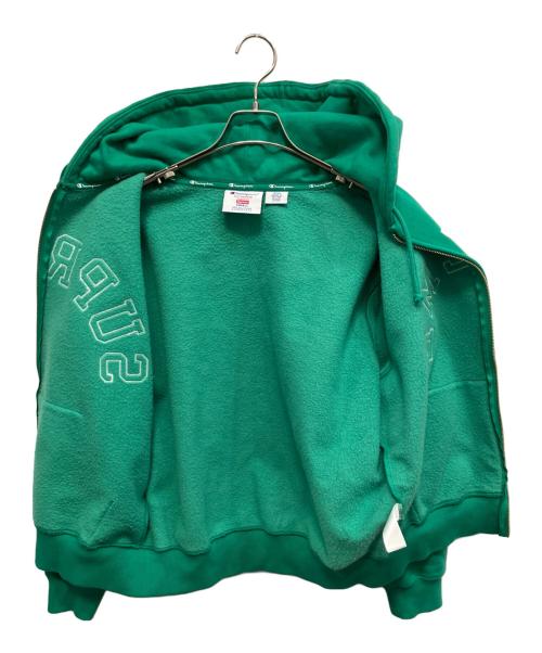 SUPREME（シュプリーム）SUPREME (シュプリーム) Champion (チャンピオン) Zip Up Hooded Sweatshirt ジップパーカー グリーン サイズ:Sの古着・服飾アイテム