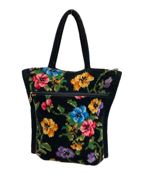 FEILER（フェイラー）FEILER (フェイラー) パンジー トートバッグ ブラックの古着・服飾アイテム