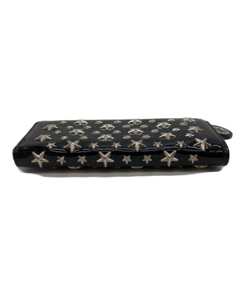 JIMMY CHOO（ジミーチュウ）JIMMY CHOO (ジミーチュウ) スタッズL字ファスナー長財布 ブラックの古着・服飾アイテム