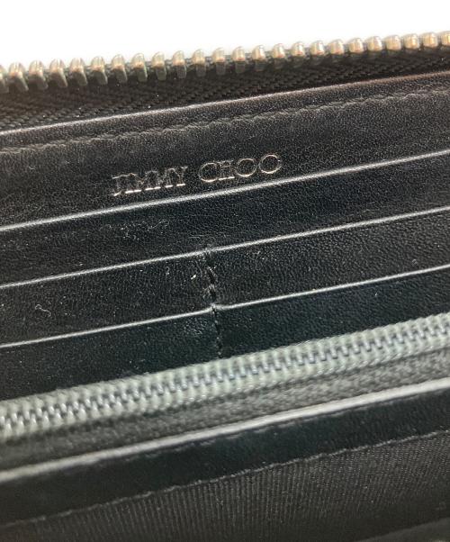 JIMMY CHOO（ジミーチュウ）JIMMY CHOO (ジミーチュウ) スタッズL字ファスナー長財布 ブラックの古着・服飾アイテム