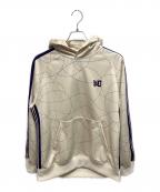 Needles×DC SHOESニードルズ×ディーシーシューズ）の古着「Track Hoody Poly Smooth プルオーバーパーカー」｜アイボリー×パープル
