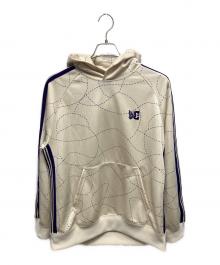 Needles×DC SHOES（ニードルズ×ディーシーシューズ）の古着「Track Hoody Poly Smooth プルオーバーパーカー」｜アイボリー×パープル