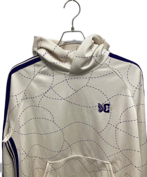 Needles（ニードルズ）Needles (ニードルズ) DC SHOES (ディーシーシューズ) Track Hoody Poly Smooth プルオーバーパーカー アイボリー×パープル サイズ:Mの古着・服飾アイテム