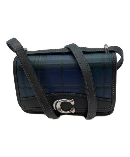 COACH（コーチ）COACH (コーチ) バンディット クロスボディ・プラッド プリント  ショルダーバッグ ブルー×ブラックの古着・服飾アイテム
