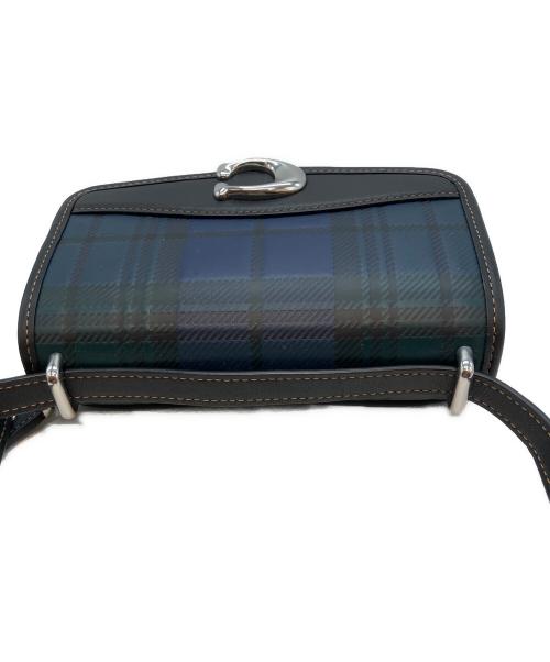 COACH（コーチ）COACH (コーチ) バンディット クロスボディ・プラッド プリント  ショルダーバッグ ブルー×ブラックの古着・服飾アイテム