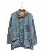 YOKEヨーク）の古着「VINTAGED DENIM COVERALL HALF COAT ハーフコート」｜ブルー
