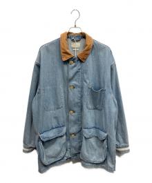 YOKE（ヨーク）の古着「VINTAGED DENIM COVERALL HALF COAT ハーフコート」｜ブルー