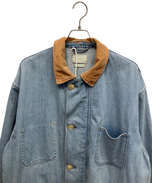 YOKE（ヨーク）YOKE (ヨーク) VINTAGED DENIM COVERALL HALF COAT ハーフコート ブルー サイズ:3の古着・服飾アイテム
