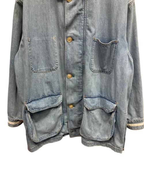 YOKE（ヨーク）YOKE (ヨーク) VINTAGED DENIM COVERALL HALF COAT ハーフコート ブルー サイズ:3の古着・服飾アイテム