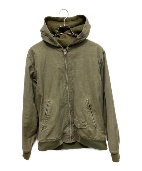 stussy（ステューシー）stussy (ステューシー) STUSSY GARMENT CO WORKGEAR 00sフーデッドジャケット グリーン サイズ:Lの古着・服飾アイテム