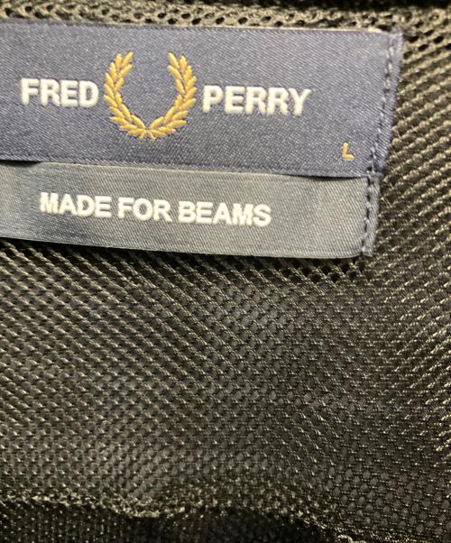 FRED PERRY（フレッドペリー）FRED PERRY (フレッドペリー) BEAMS (ビームス) Nylon Harrington Jacket ナイロンジャケット ブラック サイズ:Lの古着・服飾アイテム