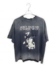 PROJECT G/R（プロジェクト ジーアール）の古着「"project g/r"faded graphics t-shirt プリントTシャツ」｜ネイビー