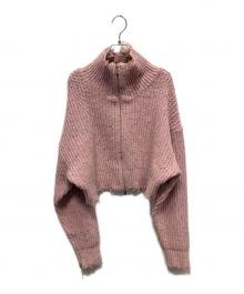 MAISON SPECIAL（メゾンスペシャル）の古着「2way Front Zip Knit Wear ニットジャケット」｜ピンク
