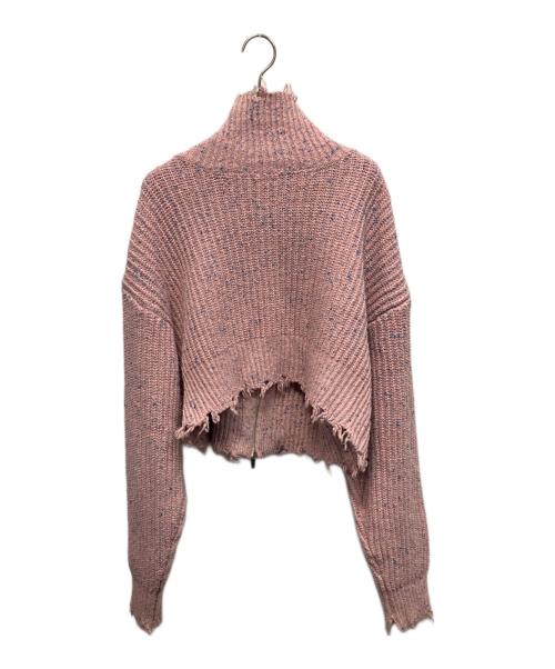MAISON SPECIAL（メゾンスペシャル）MAISON SPECIAL (メゾンスペシャル) 2way Front Zip Knit Wear ニットジャケット ピンク サイズ:Freeの古着・服飾アイテム