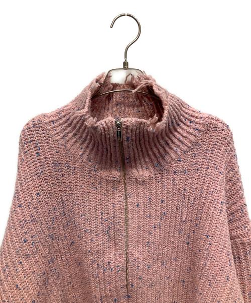 MAISON SPECIAL（メゾンスペシャル）MAISON SPECIAL (メゾンスペシャル) 2way Front Zip Knit Wear ニットジャケット ピンク サイズ:Freeの古着・服飾アイテム